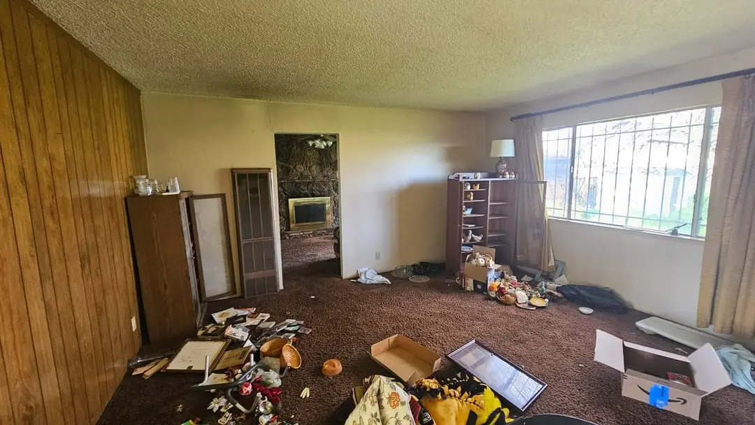 A dated living room before a remodel